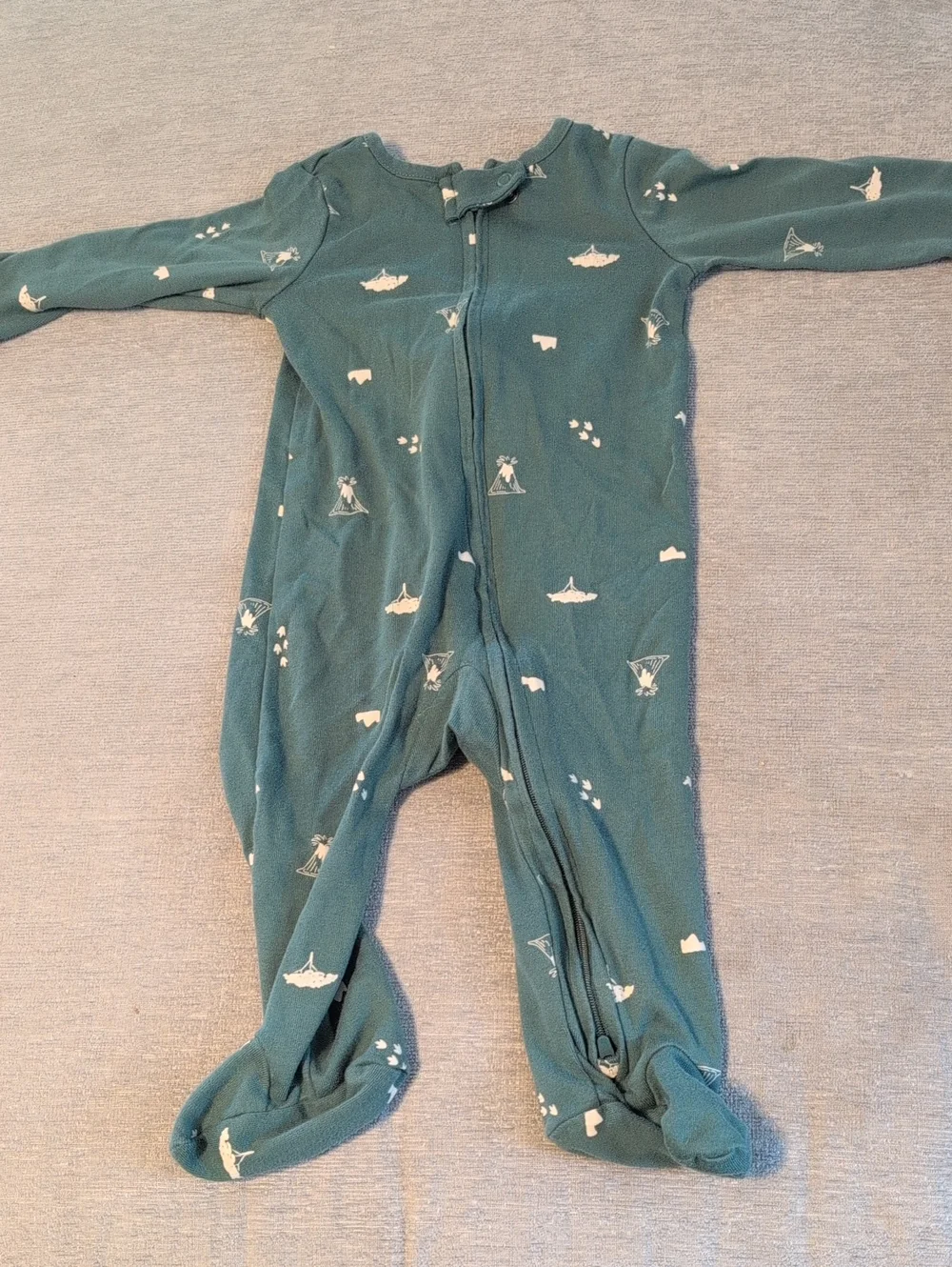 Kids Green Footed One-Piece Sleepwear